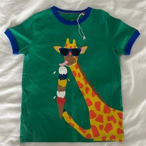 NWOT Mini Boden Giraffe Eating Ice Cream Shirt
